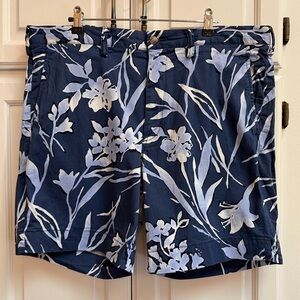 Polo Ralph Lauren Stretch Straight Fit Floral Golf Shorts Blue & White Size 36